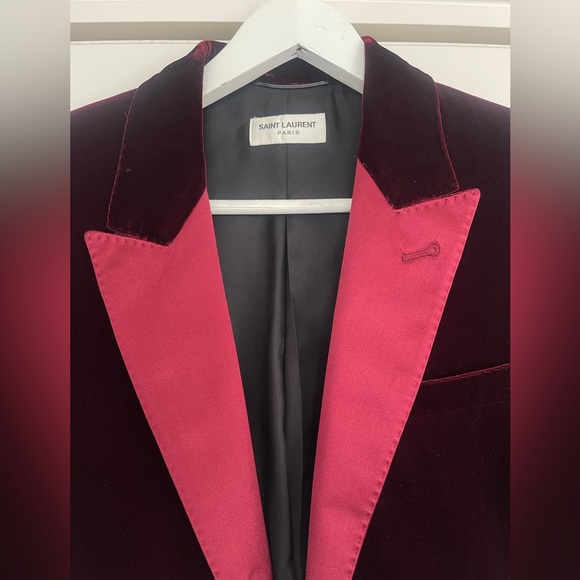 Saint Laurent Paris HEDI SLIMANE Velvet Tuxedo Brand New Size 48 - Picture 2 of 5